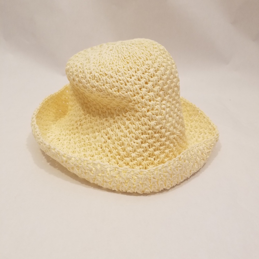 3 for $20 - Cream Crochet Paper Packable Sunhat